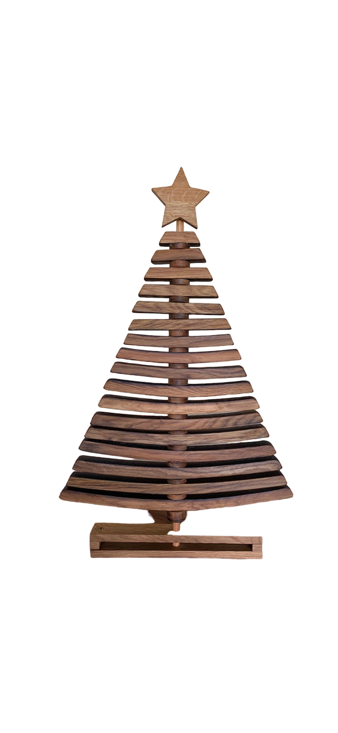 Recycled wood barrel Christmas tree